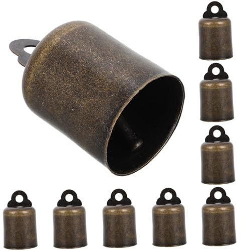 MUELODSIC 10 Stück Kleine Glocken Vintage Hängende Kuhglocken Dekorative Windspiel Glocken für Heimdekoration Selbstgemacht Projekte Robuste Metallglocken