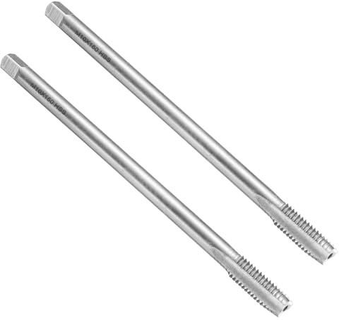 QUARKZMAN 2pcs Tarauds À Filet Droit, M10 x 1.5 H2 150mm Extra Long Tarauds Métriques Pour Machine À Vis, Acier Rapide 6542 (HSS 6542)