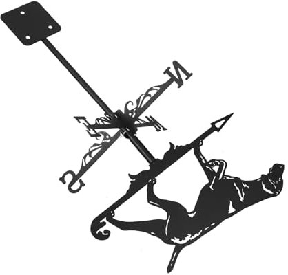 TOBBOMEY Girouette Chien pour Jardin Extérieur Décoration De Cour Indicateur De Direction Vent pour Voilier Et Ferme