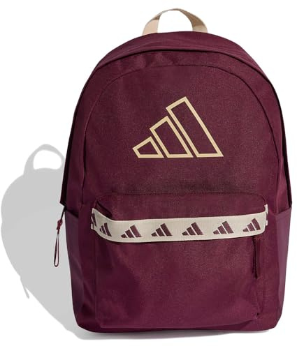 adidas Unisex CLASSIC TAPE BACKPACK, maroon/Crystal Linen, One size
