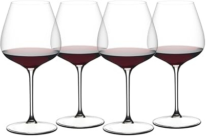 Riedel GRAPE Pinot Noir/Nebbiolo/Aperitivo, Crystal Glass Wine & Cocktail Glass, 4 Pack, Dishwasher Save, 5424/07 US