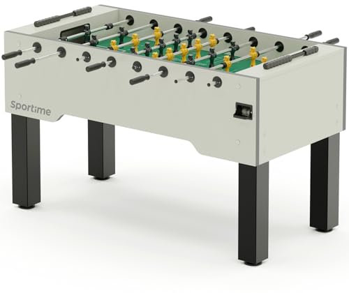 Sportime Tischkicker Dragon Steel | Turnier Tischfußball mit Wechsellager und HPL Laminat | Ohne Münzung | Stahlstangen Gleitlager | 149x76x92 cm | 100 kg | 3 Bälle