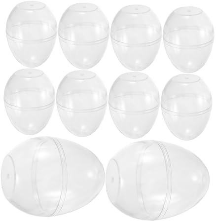 MUCKLILY 12stücke Befüllbare Ostereier Transparente Kunststoff-Eier Mit Flachem Boden Für Süßigkeiten Und Kleine Geschenke Für Ostern Dekoration Und Party-Geschenke