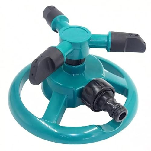 SDGBCXD Riego de césped, Aspersor de jardín/césped Giratorio de 360° con Sistema de 3 Brazos y riego automático.(A)