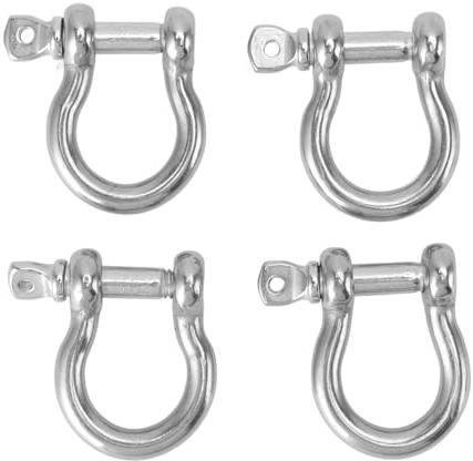 Fafeims 4 Paquetes 304 Grilletes de de Acero Inoxidable, Anillos de Alta Capacidad de Carga para el Levantamiento Industrial y Uso Marino