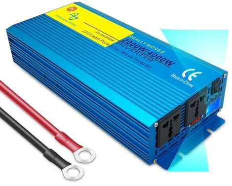 Inversor Corriente Convertidor Onda Sinusoidal Pura 12 V/24 V CC A 110 V 127 V O 220 V CA 4000 W O 5000 W con Pantalla LED Inversor Voltaje Transformador Solar Transformador(24V220V 4000W 60Hz)