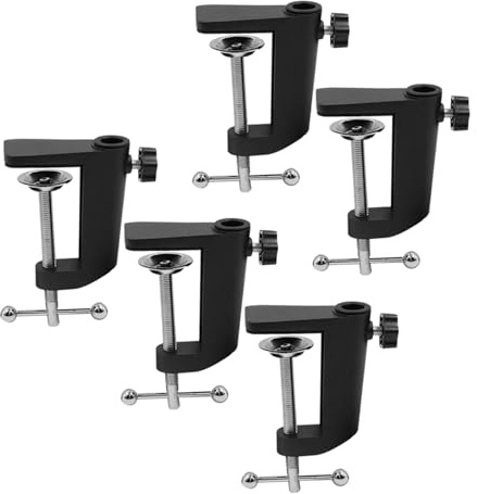 EPIGEIST 5pcs Desk Clamp Mic Holder Adjustable Table Mount Metal Clip Microphone Arm Stand for Studio Live Streaming