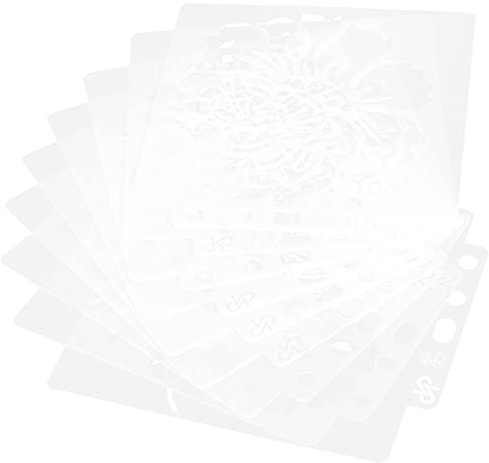 BAFOVY Mandala-Vorlage, 9 Stück Mal- und Zeichnungsschablonen mit Interessanten Designs für Heimwerkerarbeiten, Kartenherstellung, Stoffmalerei, Wanddekoration