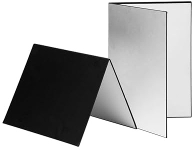 Yechiry Cartone Riflettente Fotografico 3 in 1, Pannello Diffusore Pieghevole, Riflettore Bianco Argento Multiuso, Ideale per la Fotografia di Prodotti di Gioielleria Alimentare (A3)