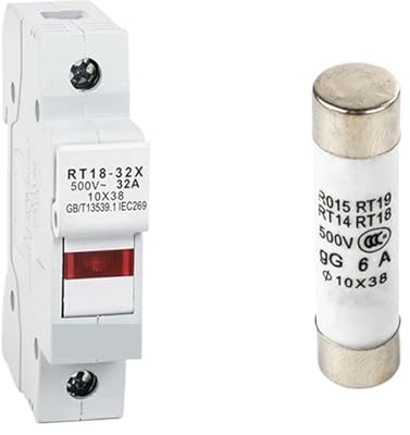 Sicherungshalter für DIN-Schiene, Basispfosten für 10 x 38 mm, AC690 V, 500 V, RT18-32X 1/2/3/4P 2/3/4/5/6/8/10/16/20/25/32A, 1 Stück (3P, mit Kern 32 A)