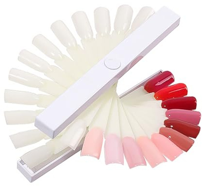 BUTIFULSIC Tarjeta de Color de Uñas de Gel Profesional en Forma de Abanico, Ligera y Práctica para Exhibir Múltiples Tonos en Oficina o Uso Profesional