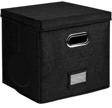 Genérico Record Box - Organizer Storage Cabinet, Decorative Moving Boxs, Protective Lid Case, Carrier Handle Holder | Premium Album Box Vintage Vinyl Container Safe Preservation Precious Collection
