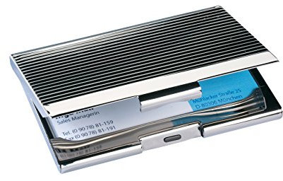 SIGEL VZ130 Visitenkarten-Etui, silber glänzend, Chrom, 21