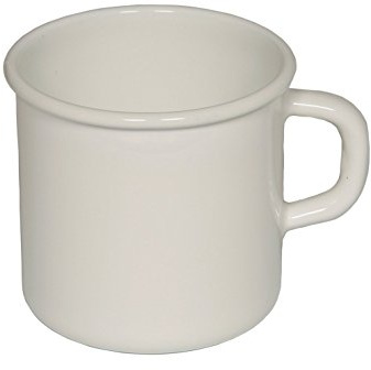 Riess, 0222-033, Topf mit Bördel (Trinkbecher), CLASSIC- WEISS, Durchmesser 9 cm, Inhalt 0.5 Liter, Höhe 9.3 cm, Emaille, weiß, Induktion