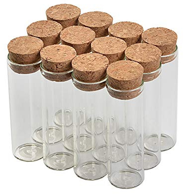 Jarvials 18ml transparente Glasflasche mit Korkenverschluss，Gerade Münder, Industrieprodukte, Lebensmittelsicherheitsglasflaschen ... 100 Anzüge. (100, 18ml)