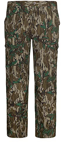 Mossy Oak Camo Lightweight Hunting Pants for Men Camouflage Clothing, Large, Greenleaf