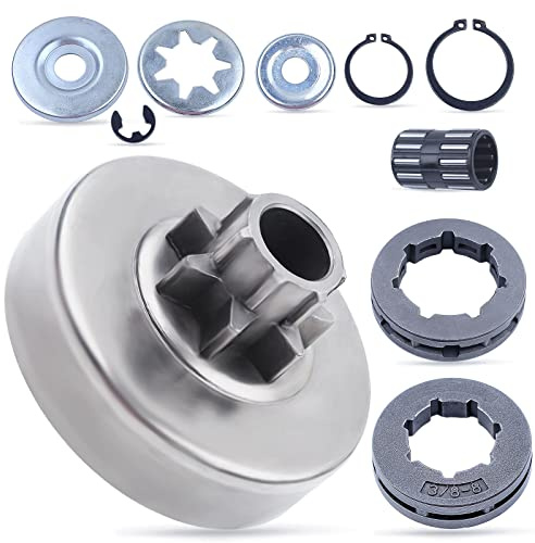 Adefol Kupplung Trommel Kettenradfelge 9-teiliges Kit für Stihl 038 MS380 MS381 Serienersatzteile mit Nadellager Kupplung Unterlegscheibe Reparatursatz für 1119 0007 1003, 95129333150