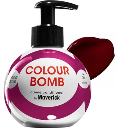 Colour Bomb Haarfarb-Conditioner 250 ml – Lebendiger Glanz und Schimmer, weichmachende und pflegende Farbauffrischungsbehandlung, kein Mischen, vegan, ammoniak- und peroxidfrei (Burgundy)