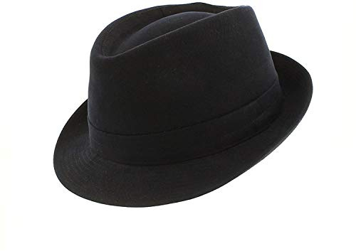 votrechapeau - Chapeau Trilby - Petit Bord - Alvito été Non doublé (63 cm, Noir)