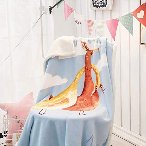 Fansu Doppelte Verdickung Babydecke/Kinderdecke Babys Flanell Kuschlige Sehr Weiche Decke für Babybett/Kinderwagen Neugeborenes Geschenk (100x140cm,Langer Hals)