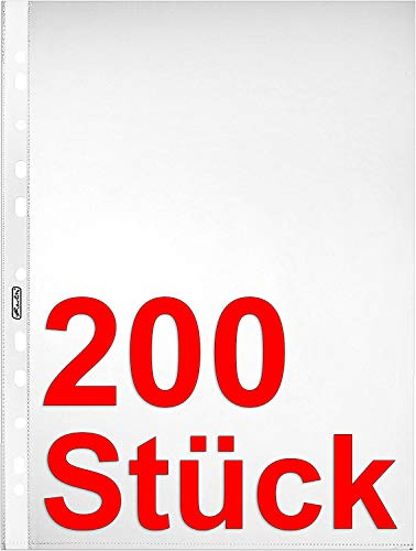 Herlitz 5824008 Prospekthülle, A4, glasklar, 0,05 mm (200 Stück)