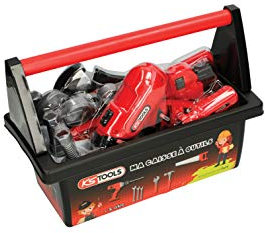 KS Tools 100093 – Werkzeugkiste für Kinder, komplett für unterwegs – Spielzeug zum Basteln für Mädchen und Jungen – Nachahmespiel für eine originelle Geschenkidee – 3 bis 8 Jahre