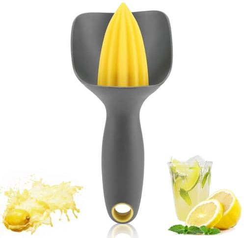 Presse-citron, Juicer à Agrumes à la Presse D'agrumes Manuels Avec Gardien de Splash et Receveur de Pierre, Mini Presse-citron Ergonomique Outils pour Citron Orange Fruits (Noir)