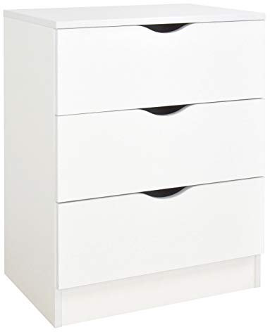 Leomark Weiß Kommode mit 3 Schubladen - Roma - Möbel für Kinderzimmer aus Holz, Schlafzimmer-Möbel, Skandinavischer Stil, Dim: 60x42x78 (Höhe) cm