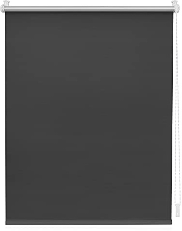 Lichtblick Thermorollo ohne Bohren, Klemmfix, Verdunklungsrollo, Hitzeschutz, Sichtschutz, Wandmontage, Deckenmontage, Rollo für Fenster und Türen Anthrazit,B90 x H220 cm