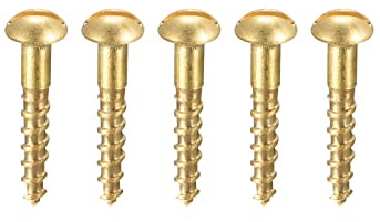 sourcing map Holzschrauben M1,6 x 8 mm Schlitz Rundkopf Messing Selbstschneidende Schraube 100 Stück
