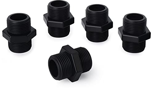 ERGAOBOY 5 pièces 3/4 BSP connecteurs mâles à mâles, raccords de tuyauterie à mamelon hexagonal en PVC