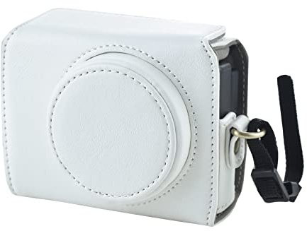 Rieibi ZV1 Case - Vintage PU Leather Camera Case for Sony ZV1 ZV-1 DSLR Camera - Protective Case with Strap - White
