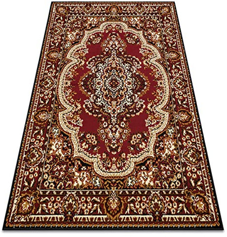 rugsx Alfombra BCF Morad WIOSNA Ornamento, clásico - Rojo Oscuro 80x150 cm