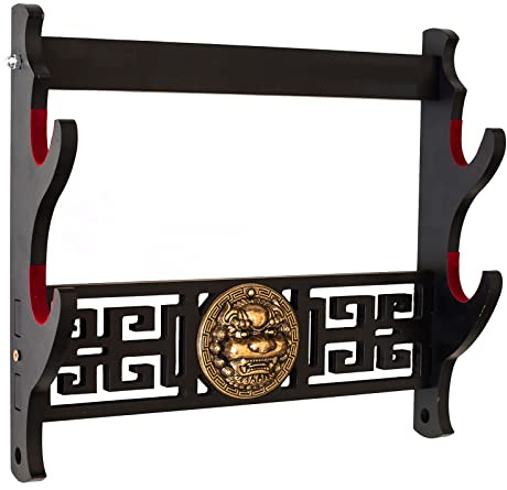 FOXSMZZ Legendär von Kylin Kreaturen Schwert Wandhalterung Schwerthalter Samtgepolstert Display Stand Gepolstert Katana（2-Tier）