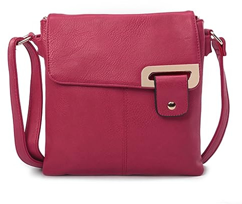 Woodland Leathers Women's Cross Body Shoulder Messenger Bag, Multiple Slip and Zip Pockets Handbag with Storage Pocket