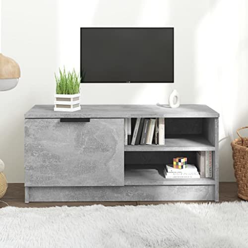 KTHLBRH Mobile per Televisore Mobile porta tv Tavolino Laterale Mobile Porta TV Grigio Cemento 80x35x36,5 cm Legno Multistrato per Soggiorno Camera da Letto Ufficio