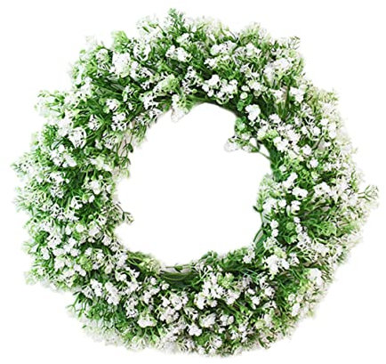 Abaodam Girlandendekoration Hochzeit Kranzdeko Girlandendeko Hängekranz Kranzfoto-Requisite Simulationsgirlande Im Landhausstil Hängendes Ornament Fotografie-Requisiten Babysbreath