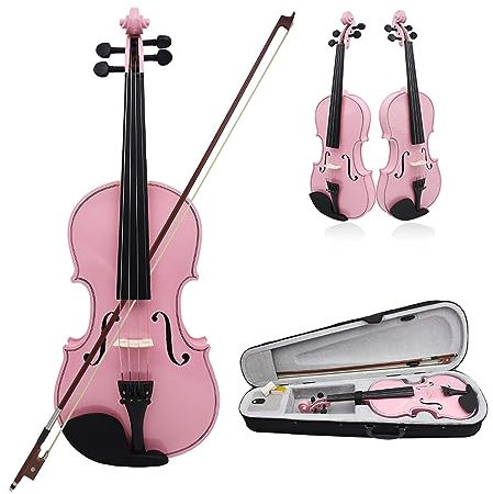 BABYCE Geige anfänger Beliebte Violine Aus Massivholz Für Anfänger Für Üben Von Erwachsenen, Die Violine 4/4 In Voller Größe Spielen (Color : Pink)