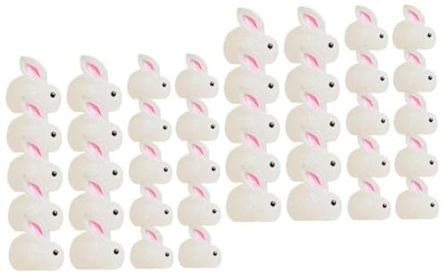 PRETYZOOM 40pcs Miniature Bunny Figurines Cute Resin Decor for Lawn Scenes Vibrant Cartoon Design for Boys and Girls Play Crafts Home Decoration