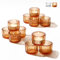 Portavelas de Cristal para Velas de Te - 12 Portavelas Pequeño para Decoración de Mesa - Resistentes & Ideal para Velas Decorativas, Hogar, Bodas (Dorado)