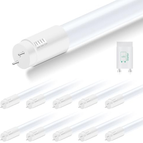 ALUSSO 3CCT LED Röhre 120cm, T8 2340LM 18W LED Leuchtstoffröhre, G13 Tube Inklusive Starter, 320° Ausstrahlungswinkel, 10-er Pack