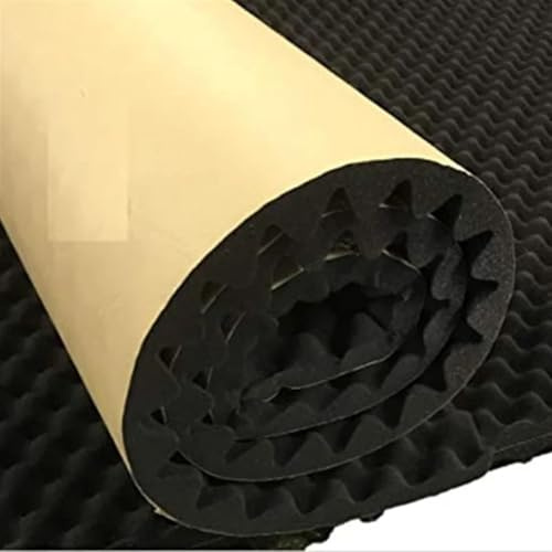 Self Adhesive High-density Acoustic Foam Egg Box Panel Studio Foam Black Soundproof Wallboard(50x200cm)