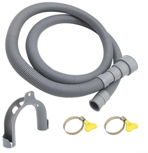 ZYWUOY Washing Machine Hose, Washing Machine Dishwasher Drain Waste Hose 1.5 M Extended Washing Machine Drain Pipe Outlet Pipe