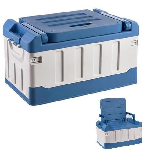 Angelausrüstungsbox, Angelbox, faltbare doppellagige Aufbewahrungsbox mit Sitz, große Kapazität, Aufbewahrungs-Organizer für Angeln, Wandern, Reisen