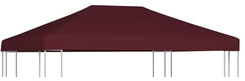 Gecheer Tetto per Gazebo 310 g/m² 3x4 m Rosso Vino