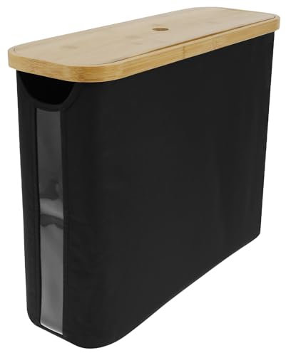 Toilettenpapier Aufbewahrung Korb mit Deckel 45 * 15 * 35 cm Klopapier Aufbewahrung Großes Stehend Holz Badezimmer Organizer WC Papier Groß Klopapier Aufbewahrung Stehend Aufbewahrung Box (Schwarz)