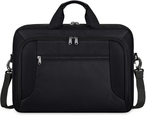 RAINSMORE Laptoptasche 17 Zoll Aktentasche Arbeitstasche Herren Business Taschen Notebooktasche Computer Groß Notebook Laptop Tasche Messenger Bag Businesstasche Aktenkoffer Laptoptasche Schwarz