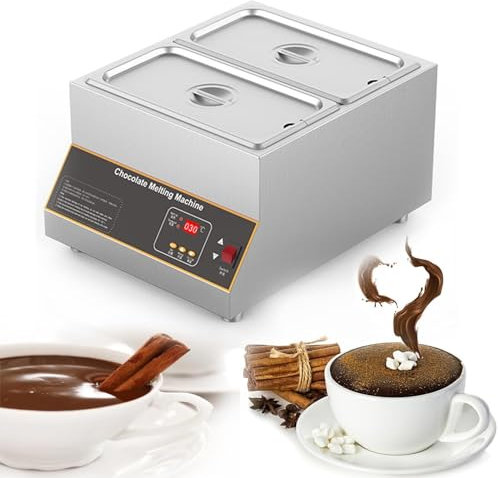 DMMFTERL Macchina per la Crema di Cioccolato Caldo Commerciale con Display Digitale, riscaldatore per Melting Pot, Fontana di Cioccolato, Macchina per Il Controllo della Temperatura del CIO