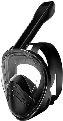 Zumhigh Maschera da snorkeling integrale, anti-perdite, anti-appannamento, vista panoramica a 180°, set con strisce regolabili, maschera subacquea con fotocamera rimovibile, maschera da snorkeling per