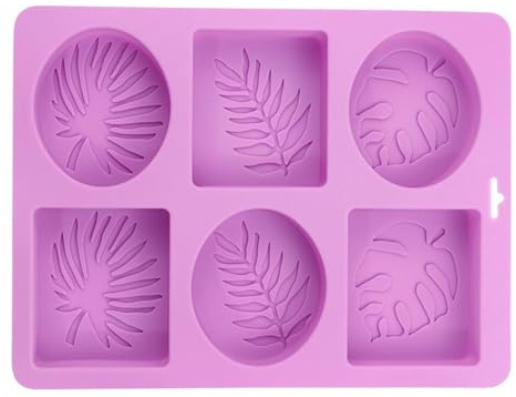 Hojas de silicona molde de jabón, hojas ovales de jabón Molma - 6 de hoja de silicona de cavidad para la fabricación de jabón | Formas rectangulares y ovales, bandejas de budín, suministros de fabrica